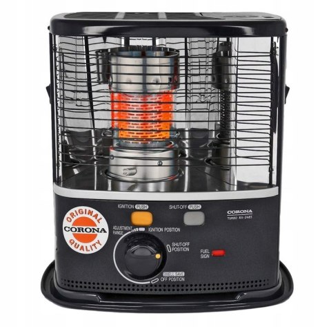 CORONA RX2485 piecyk naftowy knotowy 2.4 kW + nafta TOSAINE 20 litrów