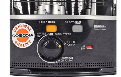CORONA RX2485 piecyk naftowy knotowy 2.4 kW + nafta TOSAINE 20 litrów